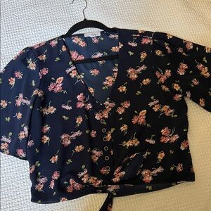 Socialite Navy Floral Blouse